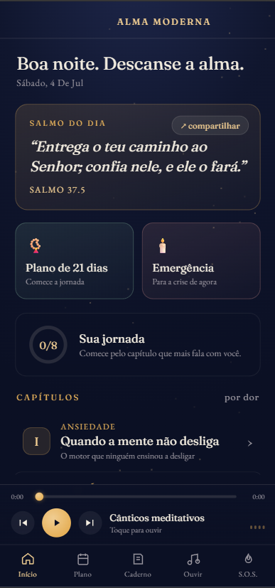 App Salmos para a Alma Moderna: Salmo do dia, plano de 21 dias e capítulos por dor